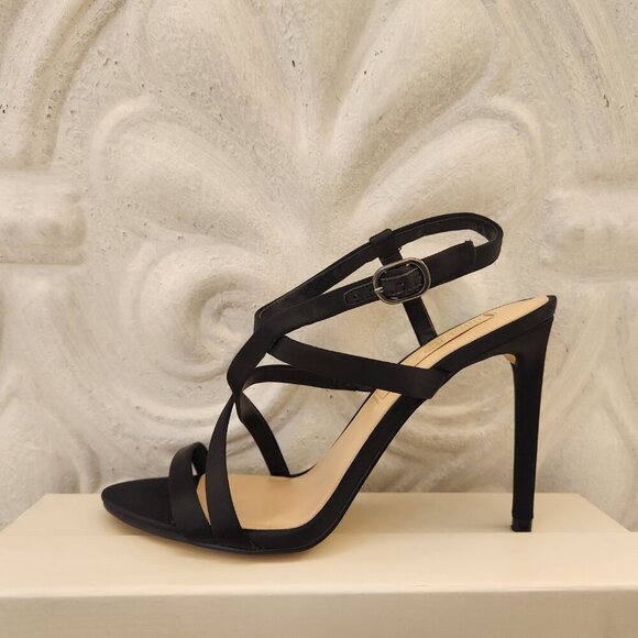 Imagine Vince Camuto Ramsey Black Satin Heeled Sandals. NIB. Size 8.5 - Picture 2 of 11